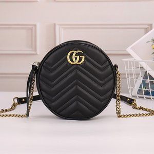 🍄Gucci🍄GG🍄 Marmont Round Zip Around Crossbody Bag